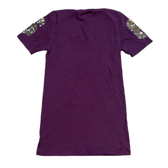 Y2K Victorias Secret Pink BLING Maroon Sequin Shirt XS - Picture 2 of 6